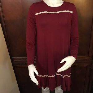 🆕 Bellino USA Red Long Sleeve Midi Dress-X Lg